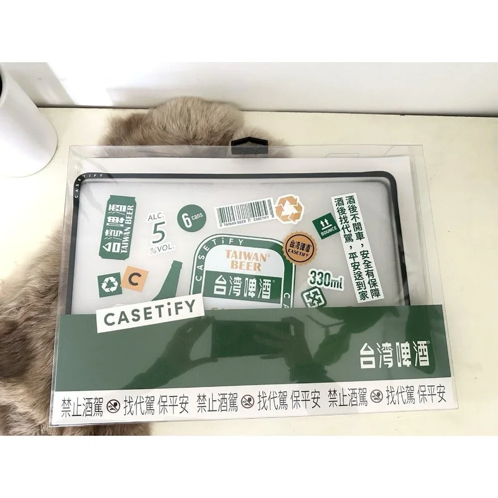 Casetify Taiwan Beer Stickers Laptop Clear Impact Laptop Case NEW MacBook Air 15